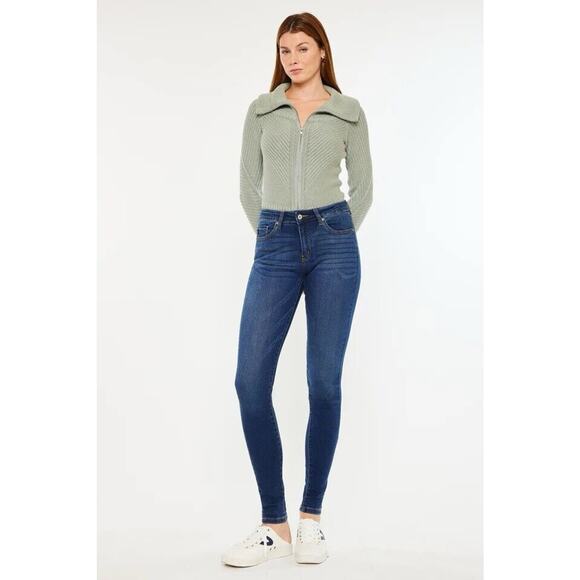Kancan Annaka Mid Rise Super Skinny Jeans Size 25 Medium Wash Stretch - Picture 1 of 14